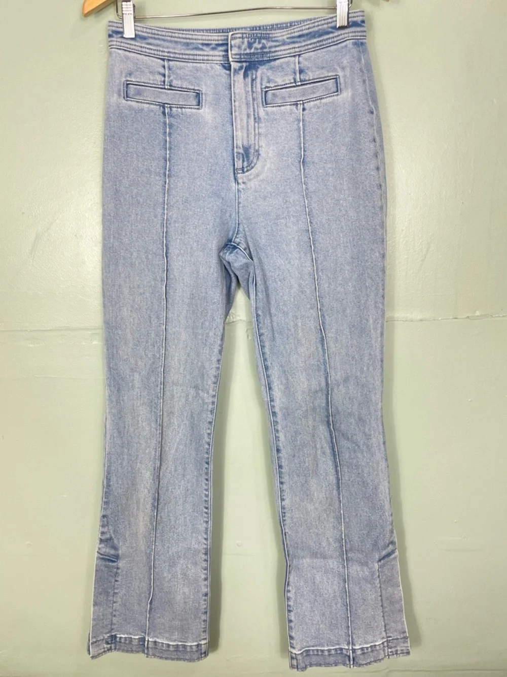 Tory Burch High Waisted Straight Leg Jeans Light Wash‎ Denim Women Sz 28